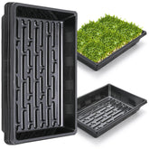 Sckee 10 pack plant growing trays, black, top view