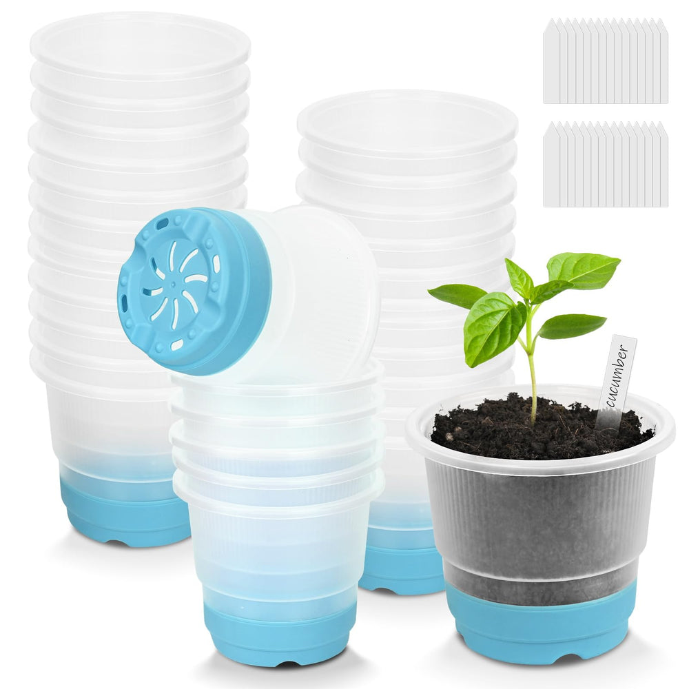 Sckee Clear Nursery Pots 4 inch blue front view