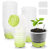 Sckee Clear Nursery Pots 4 inch light green front view