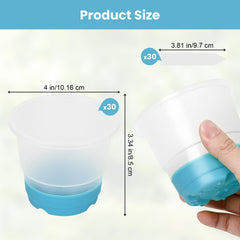 Sckee Clear Nursery Pots stacked with saucer