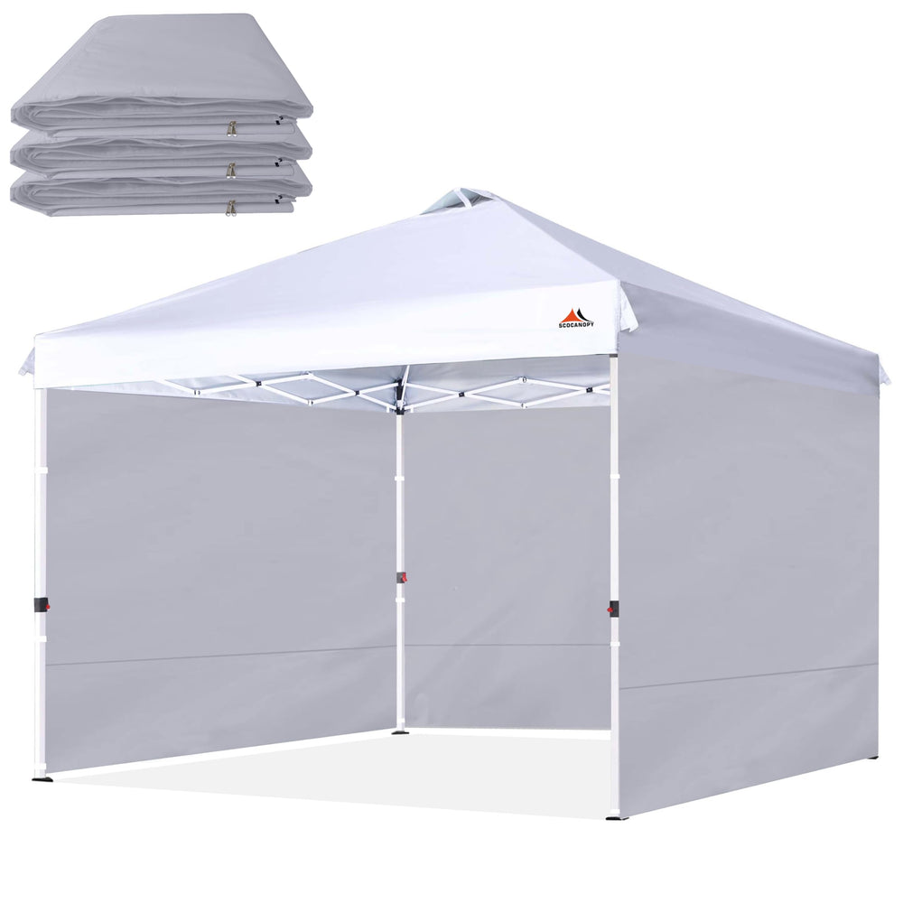 SCOCANOPY 12x12ft canopy sidewall light grey panel front view