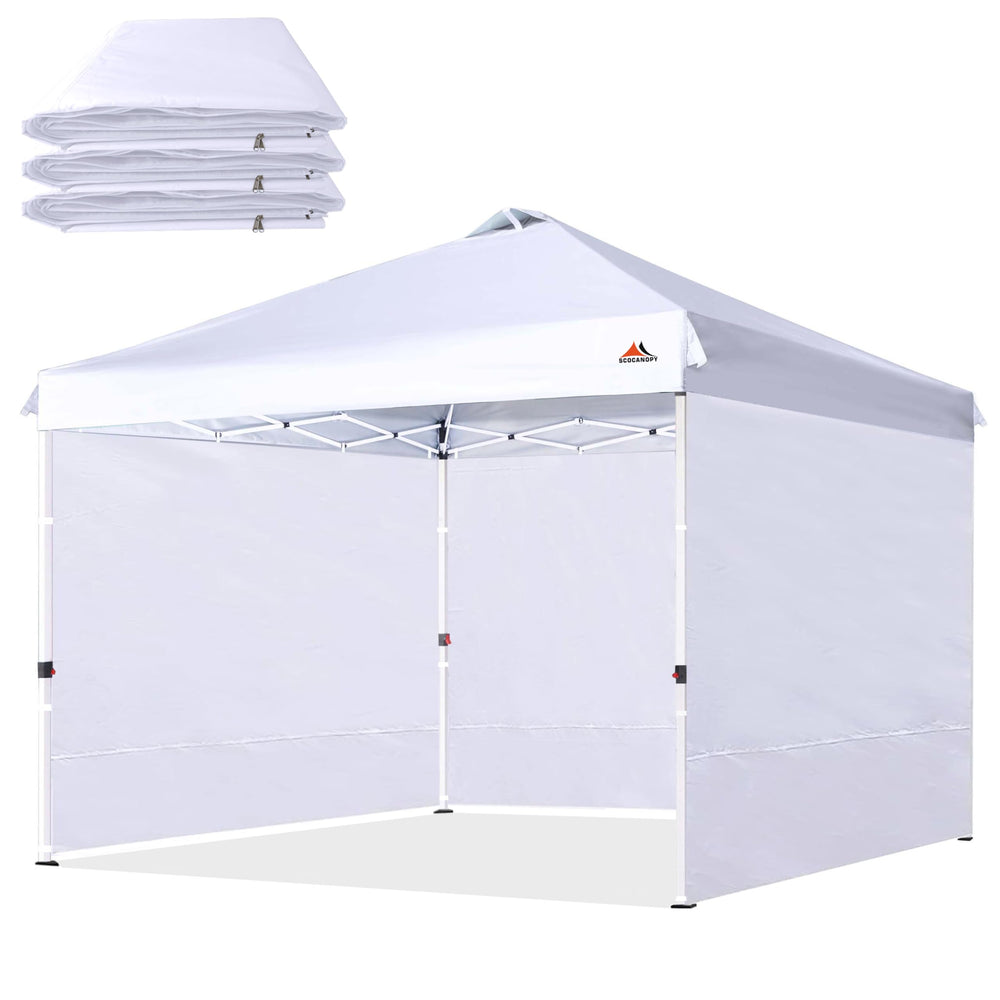 SCOCANOPY sidewall for 10x10 canopy, white fabric front view