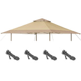 SCOMANAGE 13x13 Canopy Replacement Top in Natural Colour, Front View