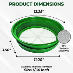 SE 13.25 inch Classifier Pan side view showing mesh