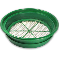 SE 13.25 Inch Stackable Gold Prospecting Pan front view with green finish