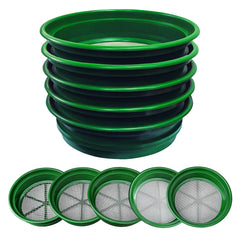 SE 5-Piece Stackable Gold Prospecting Pan Set in green
