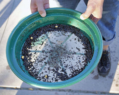 SE Classifier Sifting Pan green with 1/8 inch stainless steel mesh