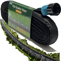 Secbulk 25 ft Flat Soaker Hose, black, front view