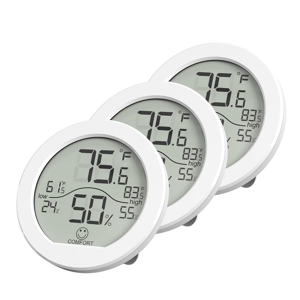 SECRUI Indoor Digital Hygrometer Thermometer front view in white