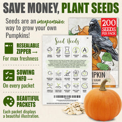 Seed packet back showing sowing information