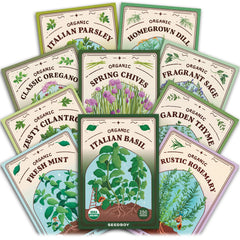 Seedboy Organic Non-GMO Herb Seeds Variety Pack front view