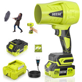 Seese Turbo Cordless Leaf Blower front view with ergonomic handle