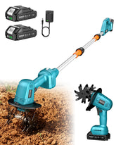Seesii 2-in-1 Cordless Tiller front view with removable pole