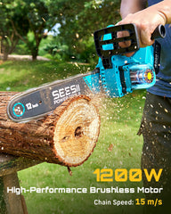 Seesii Chainsaw showcasing the smart auto-oiling system