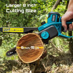 Seesii Mini Chainsaw side view showing brushless motor