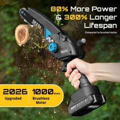 Seesii Mini Chainsaw with gloves and goggles