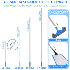 Segmented aluminum pole with adjustable sections