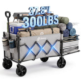 Sekey Collapsible Wagon front view, gray with tailgate down
