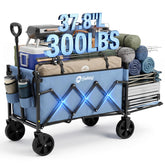 Sekey Collapsible Wagon front view in blue with cargo floor extended