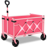Sekey Lightweight Collapsible Wagon in pink, front view