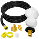 Sekvira 12FT propane hose assembly with brass fittings front view