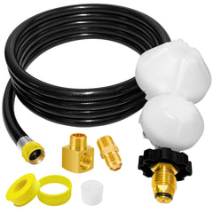 Sekvira 12FT propane hose assembly with brass fittings front view