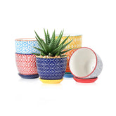 Selamica 4.6 inch ceramic succulent pot set of 6 assorted colors