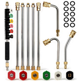 Selkie Pressure Washer Extension Wand front view with nozzle tips