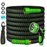 Semifrut 100FT Flexible Garden Hose with nozzle front view