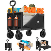 Semoprus Foldable Wagon Cart front view with sturdy wheels