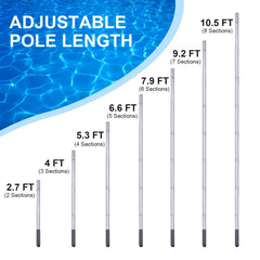 Sepetrel adjustable pool pole showing connection end