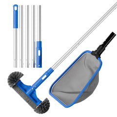 Sepetrel Deluxe Pool Cleaning Kit with skimmer net, brush head, and pole