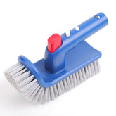 Sepetrel Pool Brush Head front view with blue handle