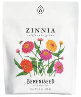 Sereniseed California Giant Zinnia Seeds 2 oz pouch front view