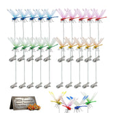 Set of 20 dragonfly clips for garden décor in assorted colours