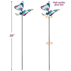 Set of 3 Juegoal butterfly garden stakes in vibrant colours