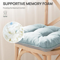 Set of 4 Love's Cabin Memory Foam Chair Cushions in light blue