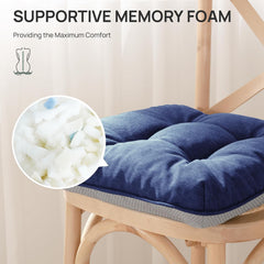 Set of 4 Love's cabin Memory Foam Chair Cushions neatly arranged