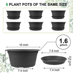 Set of 6 NNARRE plant pots with trays displayed