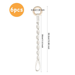 Set of 6 SUMERSHA Macrame Plant Hanger Extenders with wooden rings