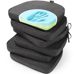 Set of 6 SUNROX Gel Memory Foam Chair Cushions in Midnight