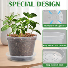 Set of 7 BTPLASTIK nursery pots for gardening