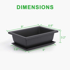 Set of six GROWNEER bonsai pots arranged on a table