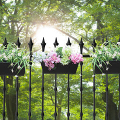 Set of three Holensun railing planters in black