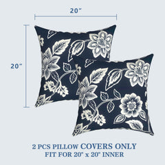Set of two LVTXIII outdoor pillow covers 20x20 inch