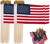 SEVSOASEVK 12 Packs 8x12 Inch Small American Flags with Stick