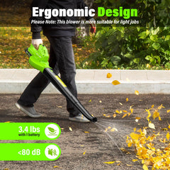 SEYVUM Leaf Blower in use clearing leaves