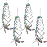 Sfcddtlg Bird Repellent Spiral Reflectors pack of 4 in silver