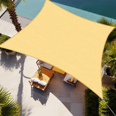 Shade&Beyond 10'X10' Sun Shade Sail in sand colour, front view