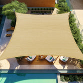 Shade&Beyond 12'X16' sand sun shade sail front view